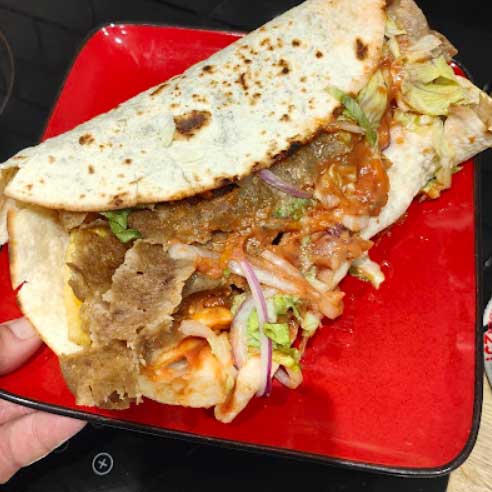doner wrap with salad served at Aldo’s Fish Bar in Broxburn